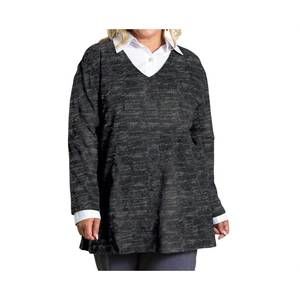 NEW ON THE PLUS SIDE brushed hacci hampton long sleeve tunic - plus in black gre